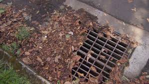 clogged storm drain